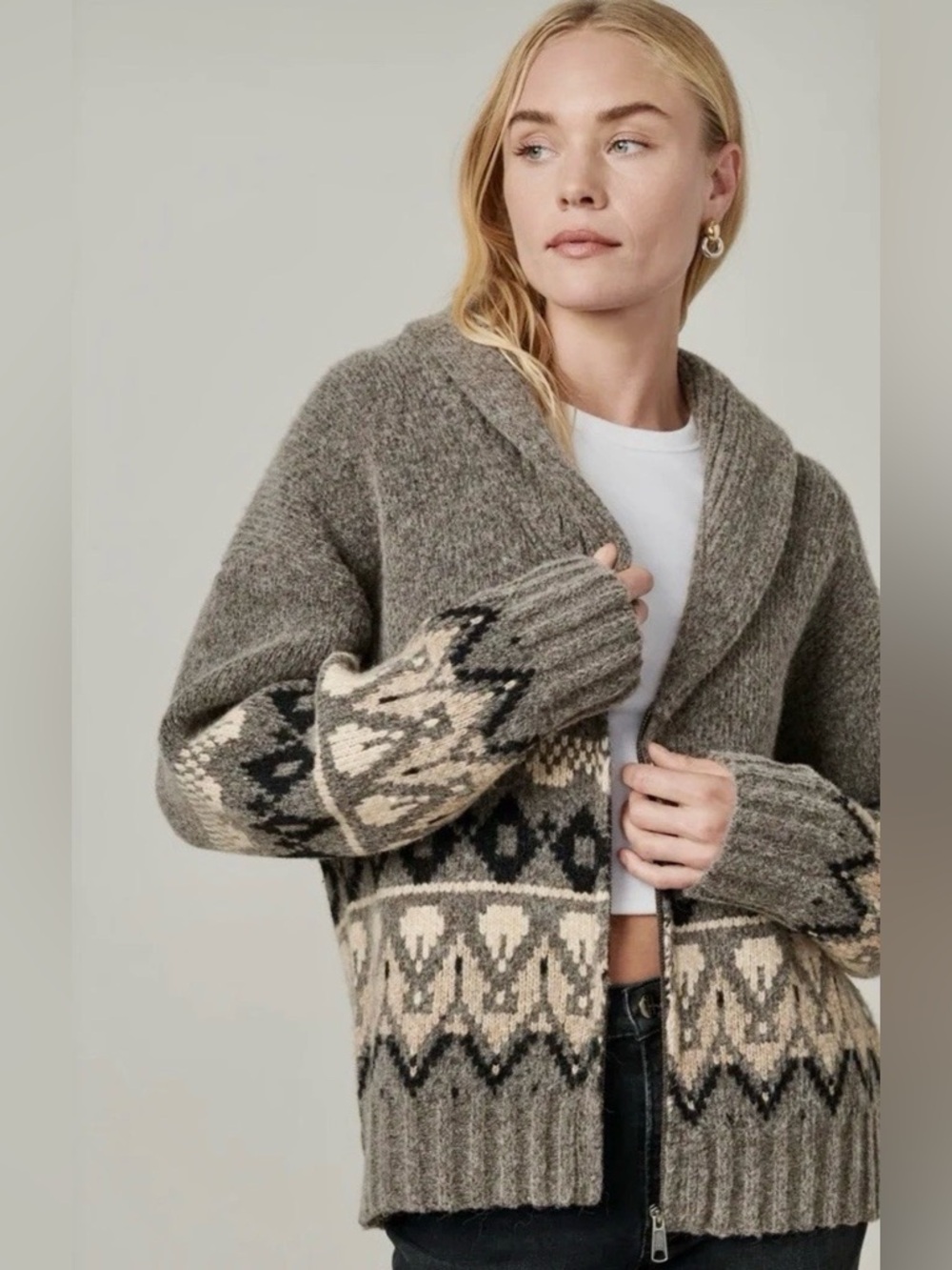 JOES JEANS THE INGA FAIRISLE CARDIGAN